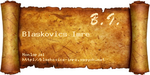 Blaskovics Imre névjegykártya